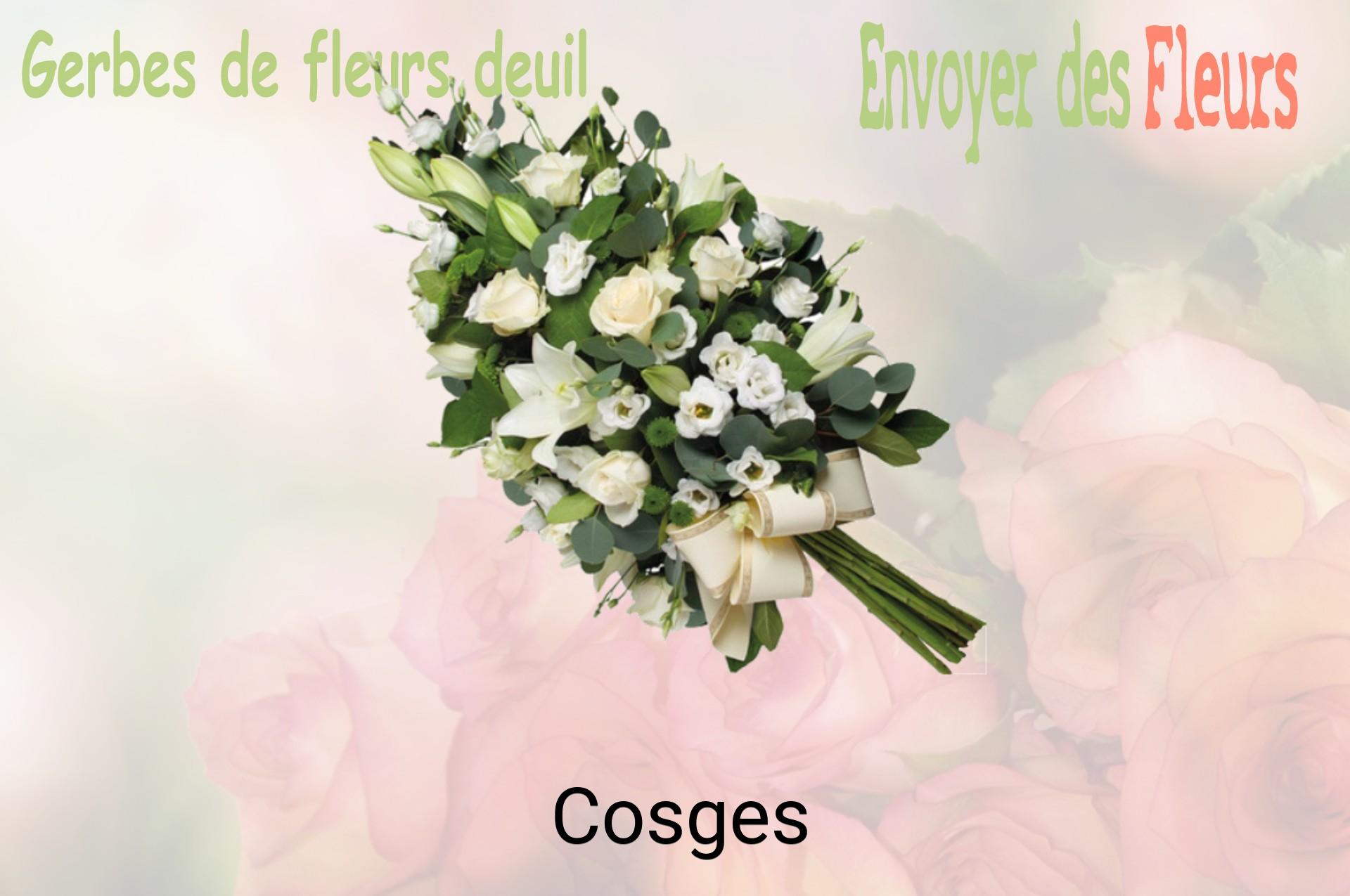 Gerbe de fleurs de deuil livrée à Cosges